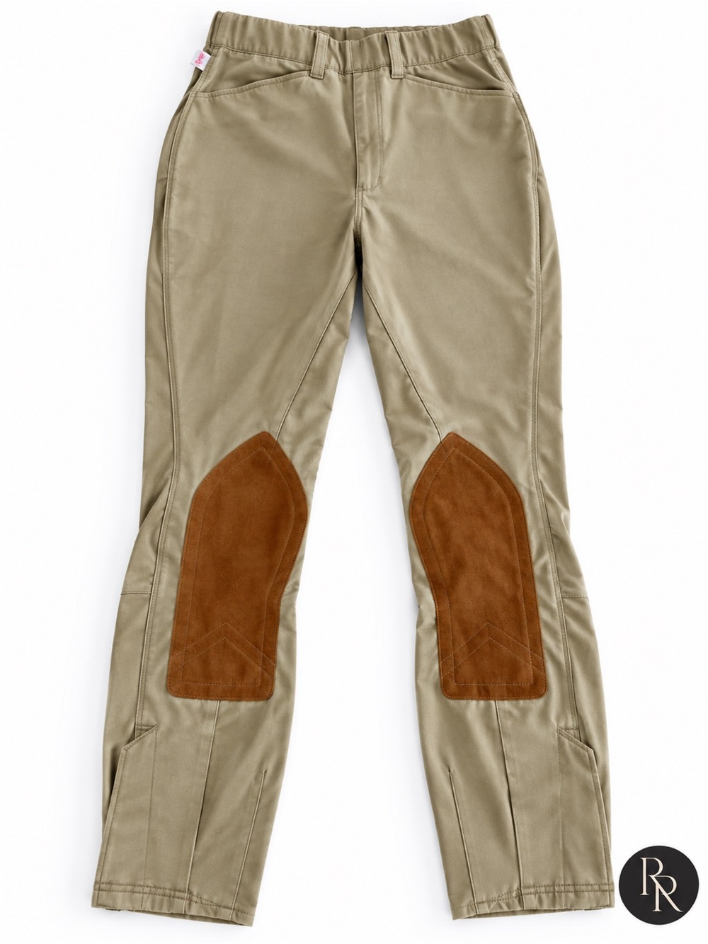 The Tailored Sportsman Khaki Suede Knee Patch Riding Breeches Sz 26